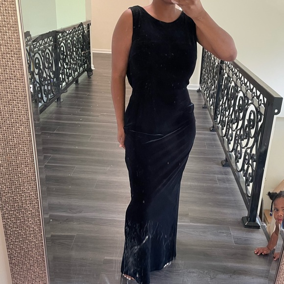 Vintage Lace Open Back Gown Dress - Picture 2 of 6